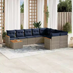 vidaXL 10 Piece Garden Sofa Set with Cushions Poly Rattan
