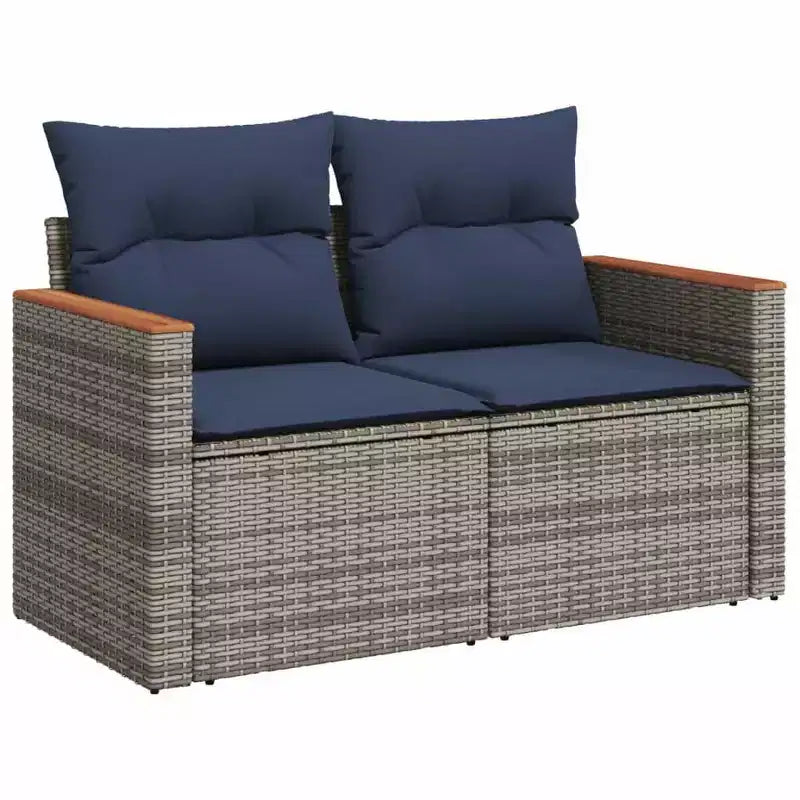 vidaXL 10 Piece Garden Sofa Set with Cushions Poly Rattan