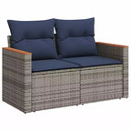 vidaXL 10 Piece Garden Sofa Set with Cushions Poly Rattan