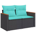 vidaXL 10 Piece Garden Sofa Set with Cushions Poly Rattan