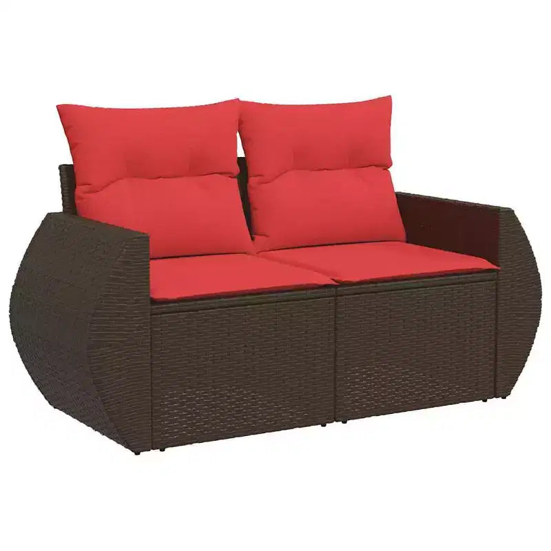 vidaXL 10 Piece Garden Sofa Set with Cushions Grey Poly Rattan