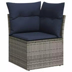 vidaXL 10 Piece Garden Sofa Set with Cushions Grey Poly Rattan