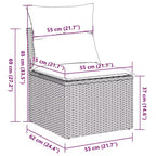 vidaXL 11 Piece Patio Sofa Set with Cushions Poly Rattan