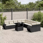 vidaXL 11 Piece Patio Sofa Set with Cushions Poly Rattan