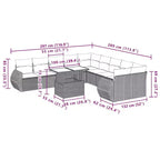 vidaXL 11 Piece Patio Sofa Set with Cushions Poly Rattan