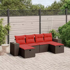 vidaXL Salon de jardin 6 pièces avec coussins en résine tressée, plusieurs couleurs et modèles