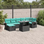 vidaXL Salon de jardin avec coussins et table d'extérieur 8 pièces en résine tressée