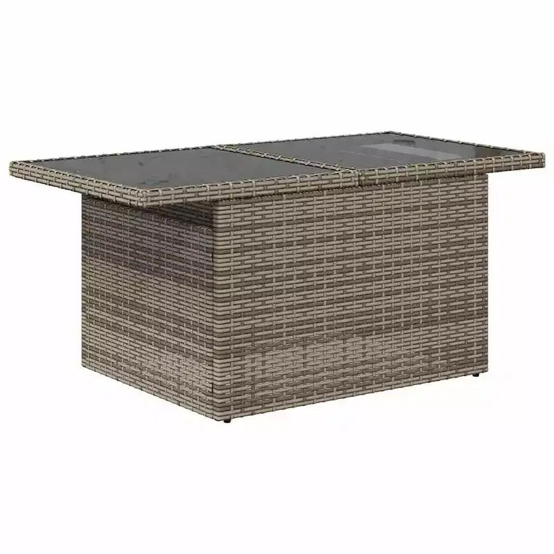 vidaXL Salon de jardin avec coussins et table, 6 pièces, résine tressée