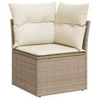 vidaXL Salon de jardin 11 pièces avec coussins en résine tressée beige