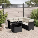 vidaXL 6 Piece Patio Sofa Set with Cushions, Poly Rattan, Modular Outdoor Sectional, Adjustable Table, Multiple Colors
