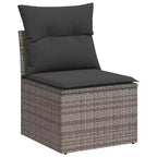 vidaXL 6 Piece Patio Sofa Set with Cushions, Poly Rattan, Modular Outdoor Sectional, Adjustable Table, Multiple Colors
