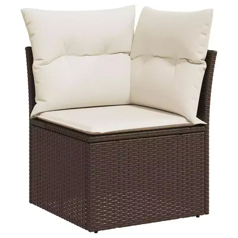 vidaXL 6 Piece Patio Sofa Set with Cushions, Poly Rattan, Modular Outdoor Sectional, Adjustable Table, Multiple Colors