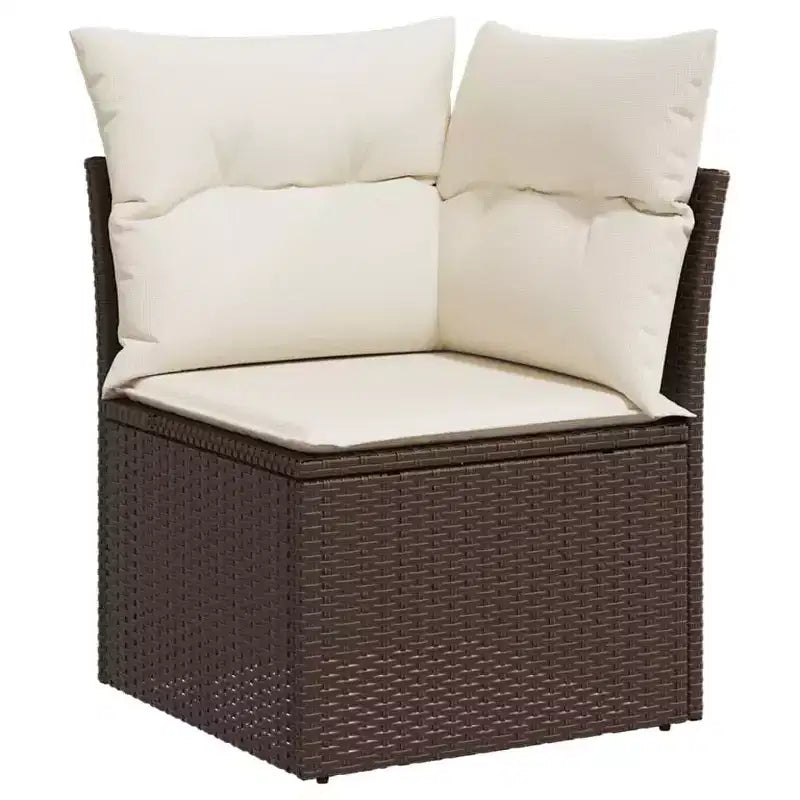 vidaXL 6 Piece Patio Sofa Set with Cushions, Poly Rattan, Modular Outdoor Sectional, Adjustable Table, Multiple Colors
