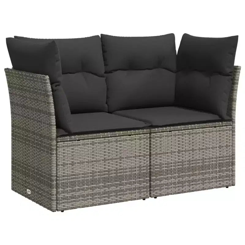 vidaXL 6 Piece Patio Sofa Set with Cushions, Poly Rattan, Modular Outdoor Sectional, Adjustable Table, Multiple Colors