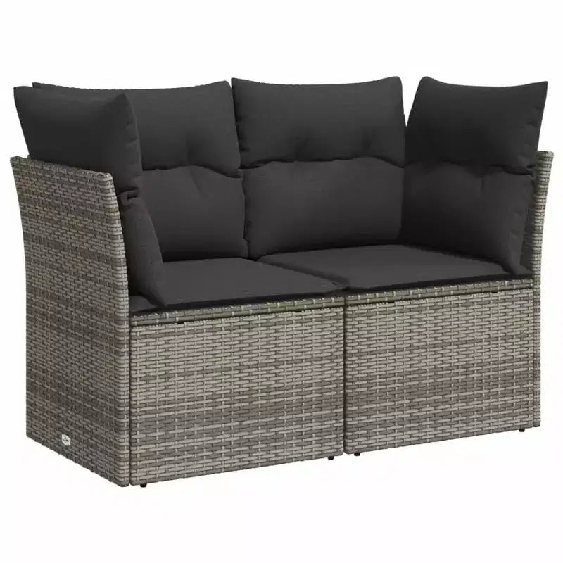 vidaXL 6 Piece Patio Sofa Set with Cushions, Poly Rattan, Modular Outdoor Sectional, Adjustable Table, Multiple Colors