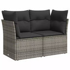 vidaXL 6 Piece Patio Sofa Set with Cushions, Poly Rattan, Modular Outdoor Sectional, Adjustable Table, Multiple Colors
