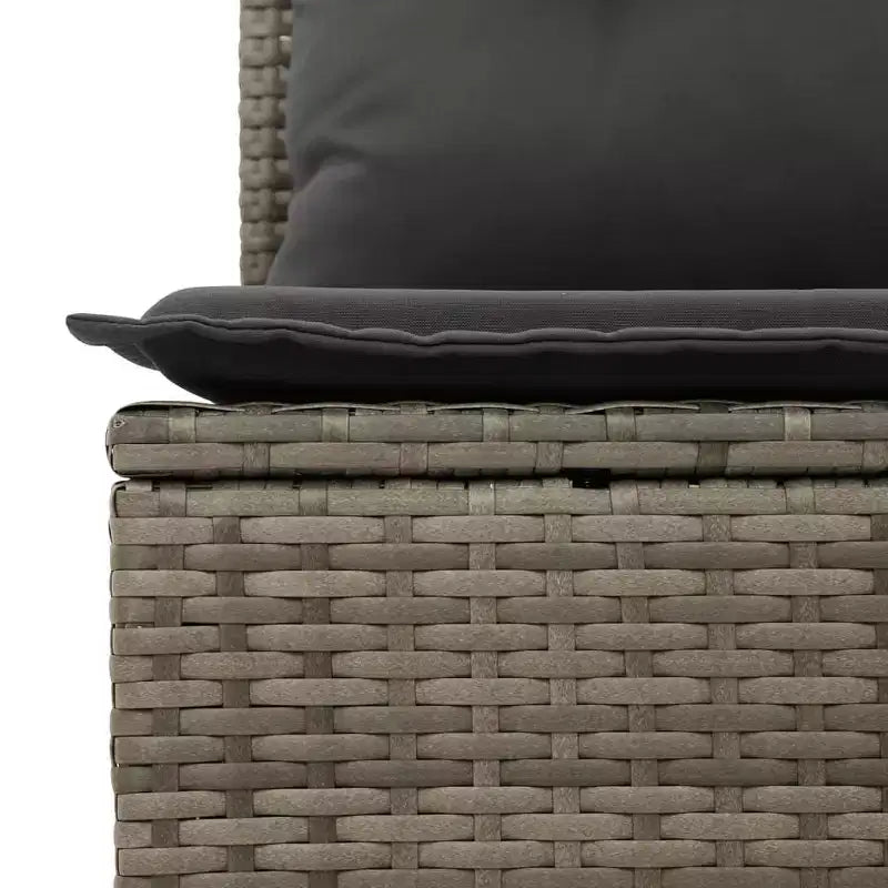 vidaXL 6 Piece Patio Sofa Set with Cushions, Poly Rattan, Modular Outdoor Sectional, Adjustable Table, Multiple Colors