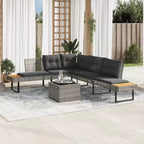 vidaXL Ensemble de canapés de jardin 2 pièces avec coussins en poly rotin et verre