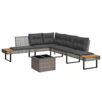 vidaXL 2 Piece Patio Sofa Set with Cushions Outdoor Garden Poly Rattan and Glass