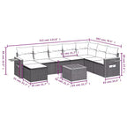 vidaXL 9 Piece Patio Sofa Set with Cushions Grey Poly Rattan (US only)
