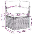 vidaXL 10 Piece Patio Sofa Set with Cushions Grey Poly Rattan (US only)