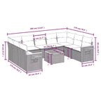 vidaXL 10 Piece Patio Sofa Set with Cushions Grey Poly Rattan (US only)