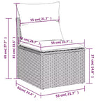 vidaXL 7 Piece Patio Sofa Set with Cushions Black Poly Rattan (US only)