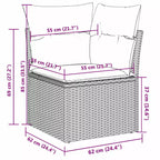 vidaXL 7 Piece Patio Sofa Set with Cushions Black Poly Rattan (US only)
