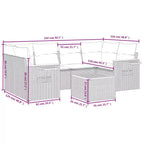 vidaXL 7 Piece Patio Sofa Set with Cushions Black Poly Rattan (US only)