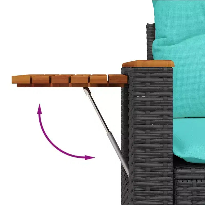 vidaXL 7 Piece Patio Sofa Set with Cushions Black Poly Rattan (US only)