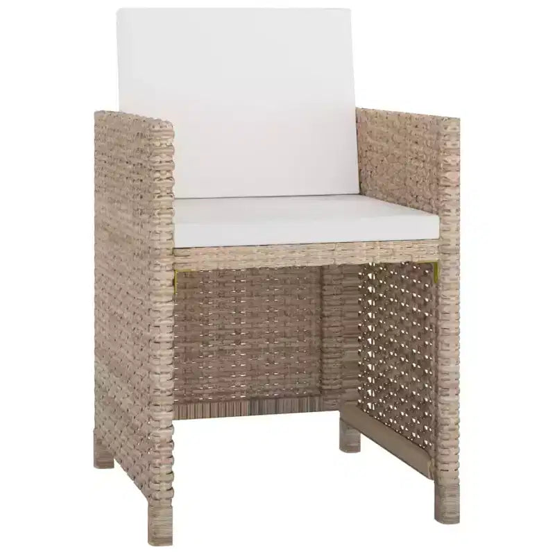 vidaXL Patio Dining Set with Cushions Table and Chairs 13 Piece Poly Rattan