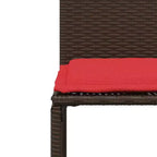 vidaXL Patio Dining Set with Cushions 7 Piece Poly Rattan Brown/Gray/Black