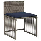 vidaXL Patio Dining Set with Cushions 7 Piece Poly Rattan Brown/Gray/Black