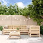 vidaXL Salon de jardin 6 pièces avec coussins en bois massif
