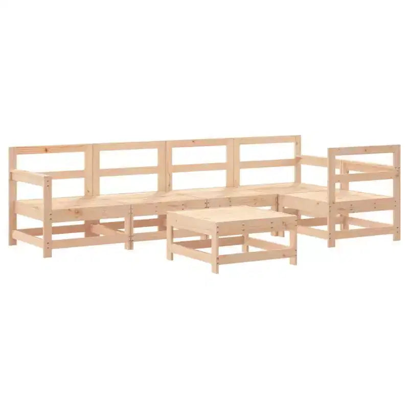 vidaXL Salon de jardin 6 pièces avec coussins en bois massif