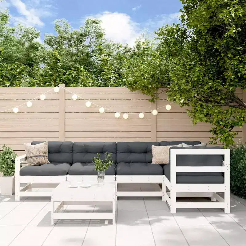 vidaXL Salon de jardin 6 pièces avec coussins en bois massif