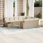 vidaXL 11 Piece Patio Sofa Set with Cushions, Poly Rattan Outdoor Sectional, Multiple Colors