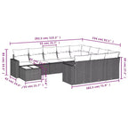 vidaXL 11 Piece Patio Sofa Set with Cushions, Poly Rattan Outdoor Sectional, Multiple Colors