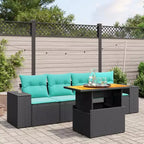 vidaXL 5 Piece Patio Sofa Set with Cushions Poly Rattan