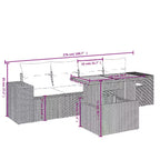 vidaXL 5 Piece Patio Sofa Set with Cushions Poly Rattan