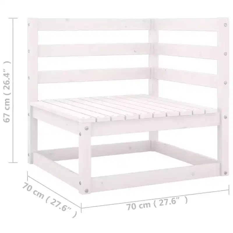 vidaXL Patio Furniture Set 4 Piece Outdoor Sectional Sofa Solid Wood Pine