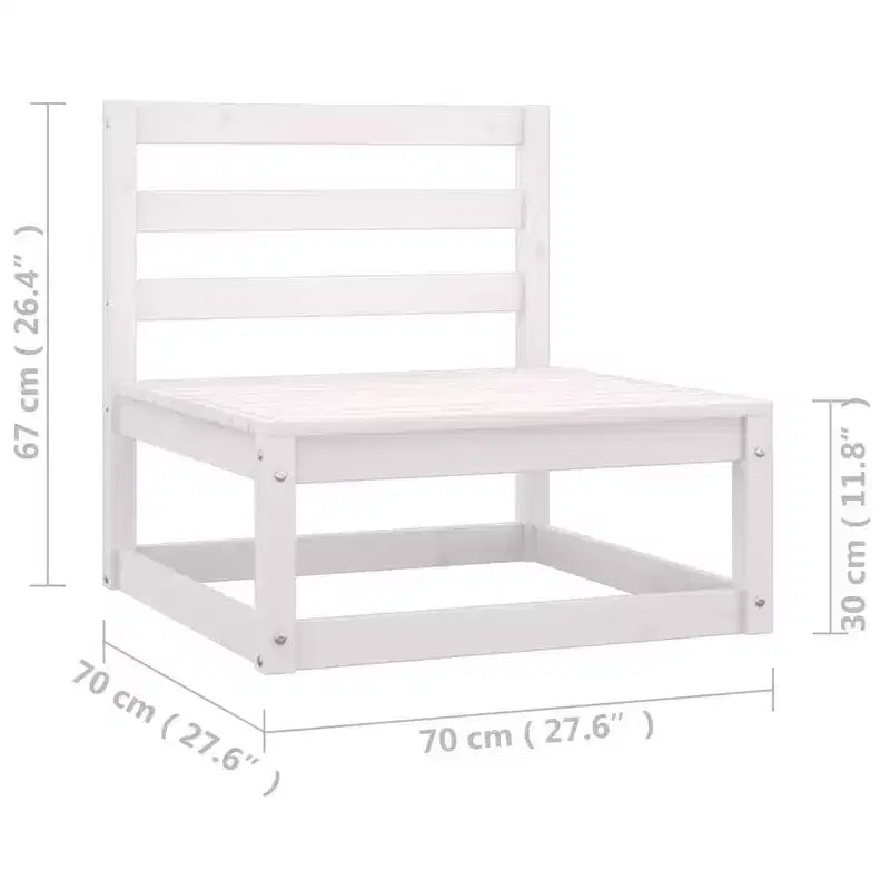 vidaXL Patio Furniture Set 4 Piece Outdoor Sectional Sofa Solid Wood Pine