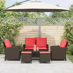 vidaXL 6 Piece Patio Sofa Set with Cushions, Poly Rattan Outdoor Sectional, Multiple Colors and Materials