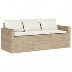 vidaXL Patio Sofa Set with Cushions, Table and Modular Sofas, 6 Piece Poly Rattan