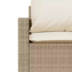 vidaXL Patio Sofa Set with Cushions, Table and Modular Sofas, 6 Piece Poly Rattan