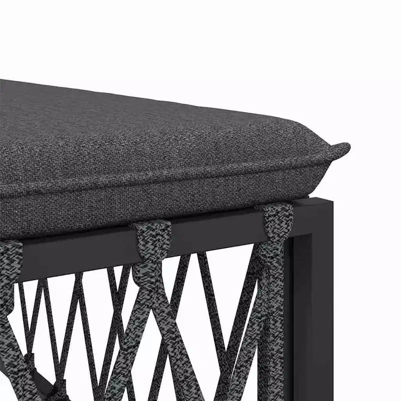 vidaXL 5 Piece Patio Lounge Set with Cushions White Steel