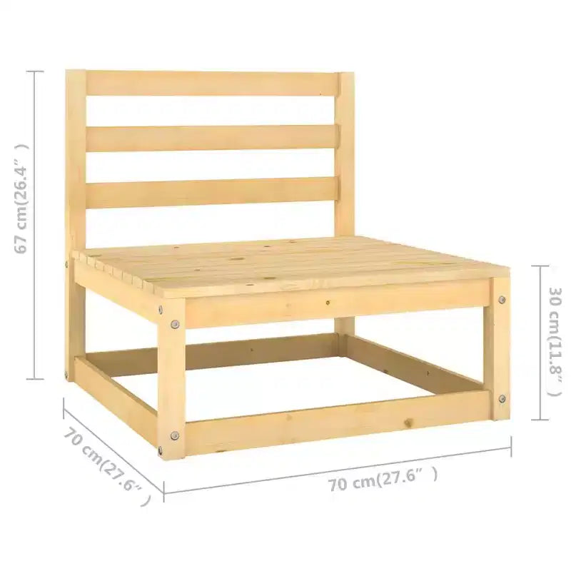 vidaXL 8 Piece Patio Lounge Set with Cushions Solid Wood Pine - White Yes