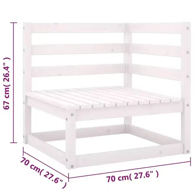 vidaXL 8 Piece Patio Lounge Set with Cushions Solid Wood Pine - White Yes