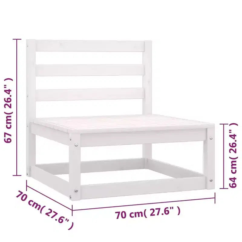 vidaXL 8 Piece Patio Lounge Set with Cushions Solid Wood Pine - White Yes