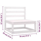 vidaXL 8 Piece Patio Lounge Set with Cushions Solid Wood Pine - White Yes